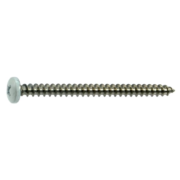 Midwest Fastener Sheet Metal Screw, #10 x 2-1/2 in, Painted 18-8 Stainless Steel Pan Head Phillips Drive, 100 PK 09092 - main